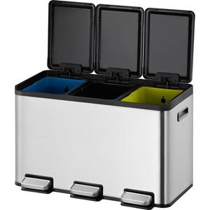 EKO - Essential Recycler - Pedaalemmer - Zilver/Zwart - Roestvrij Staal