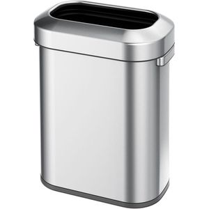 EKO Urban Open Prullenbak - 60 Liter - Ovaal - RVS - Fingerprintproof - Soft-close