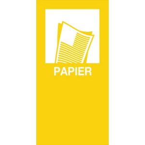 Magneetsticker papier geel | Sticker voor afval scheiden