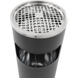 Combi-asbak - Rond - Zwart - Plaatstaal - Inhoud 12,5 l