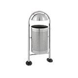 V-part - Ronde Buitenafvalbak - Mat RVS - Zilver - 27 Liter