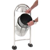 V-part - Ronde Buitenafvalbak - Mat RVS - Zilver - 27 Liter