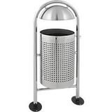 V-part - Ronde Buitenafvalbak - Mat RVS - Zilver - 27 Liter