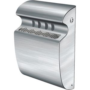 Wandasbak - Robuust RVS - Wandbevestiging - 3 Liter - Gepoederd Staal