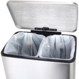 EKO E-Cube Pedaalemmer - 19 Liter (10+9L) - Mat RVS