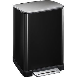 EKO - E-Cube Pedaalemmer - Zwart Glanzend - RVS - 40 Liter