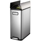 EKO - Ecofly - Pedaalemmer - Zilvermat RVS - 2x20 liter - Afvalscheiding