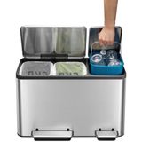EKO - EcoCasa - Pedaalemmer - Mat RVS - 3 x 15L