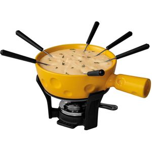 Boska Fondueset Super Cheesy - Kaasvormige Fonduepan - Vaatwasserbestendig - Geel - 1,3 L