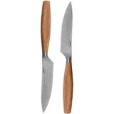 Boska Steakmessen / Steakmessenset Oslo+ - 2 Stuks - RVS - Voor vlees en vega - Non-stick - Europees eikenhout
