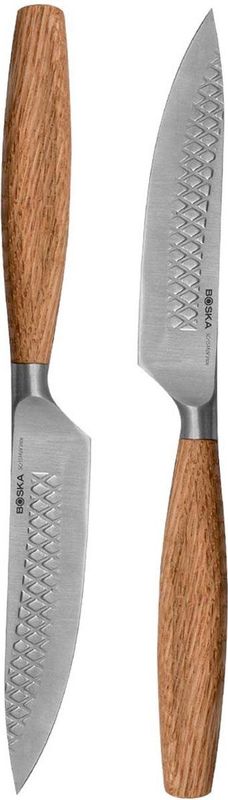 Boska Steakmessen / Steakmessenset Oslo+ - 2 Stuks - RVS - Voor vlees en vega - Non-stick - Europees eikenhout