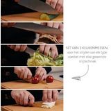 Boska Messenset Copenhagen - Keukenmessen van 5 - Voor elk type voedsel - Uniek design - Vaatwasserbestendig - RVS