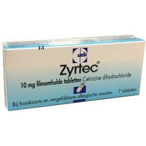 Zyrtec - Cetirizine Dihydrochloride - 10 mg - 7 Filmomhulde Tabletten