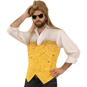 Gilet - Geel/Wit - Heren - Bier Patroon - Polyester