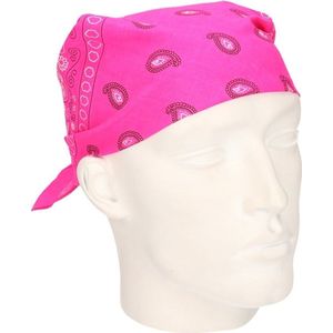 Bandana/zakdoek Fluor roze