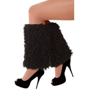 Beenwarmers Pluche Curly Zwart
