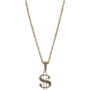 8 stuks hiphop discokostuum accessoires, jaren 70/80/90-outfit heren pooier kostuum accessoires, carnavalskostuum heren pooier kostuum, halsketting dollar ring gouden ketting set voor Halloween