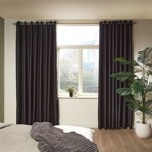 Mesa Living Verduisterende Gordijnen - Zwart - Gordijnen kant en klaar Ringen - 300 x 250cm