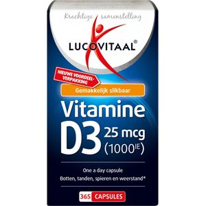 Lucovitaal Vitamine D3 25 microgram Voedingssupplement - 365 capsules