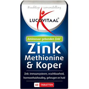 Lucovitaal - Zink Methionine & Koper - Voedingssupplement - 60 Tabletten