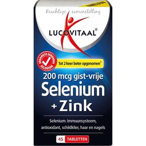 Lucovitaal Selenium Zink tabletten Supplement - 45 tabletten