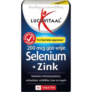 Lucovitaal Selenium & Zink 200 mcg Gistvrij 45 tabletten