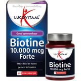 Lucovitaal - Biotine 10.000 mcg Forte - Zuigtabletten - Kersensmaak - 60 Stuks