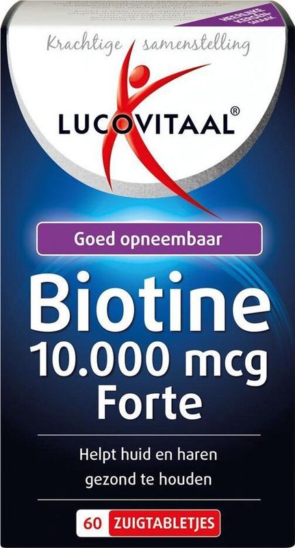 Lucovitaal - Biotine 10.000 mcg Forte - Zuigtabletten - Kersensmaak - 60 Stuks