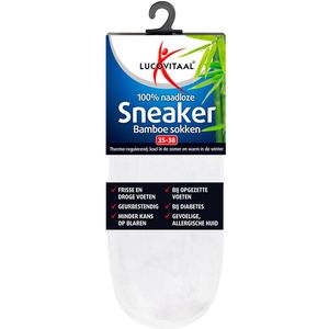 Lucovitaal - Sneaker Bamboesokken - Wit - Bamboe - Thermoregulerend
