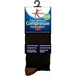 Lucovitaal Compressie Steun Sokken Zwart maat 42-47 1 paar