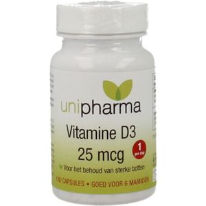 Unipharma - Vitamine D3 - Capsules - 25mcg - 180 stuks