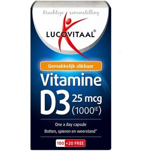 Lucovitaal Vitamine D3 25 microgram Voedingssupplement - 120 Capsules