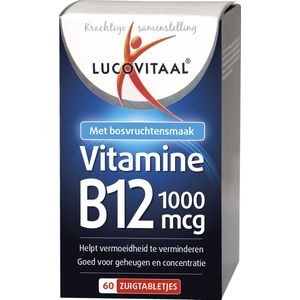 Lucovitaal Vitamine B12 1000 micogram Voedingssupplement - 60 kauwtabletten - Kersensmaak