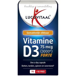 Lucovitaal Vitamine D3 75 microgram Voedingssupplement - 70 capsules