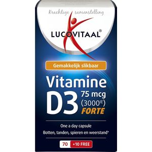 Lucovitaal Vitamine D3 75 microgram Voedingssupplement - 70 capsules