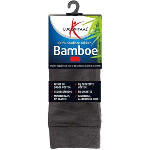 Lucovitaal - Bamboe Sok Lang - Antraciet - 12x - Werksokken