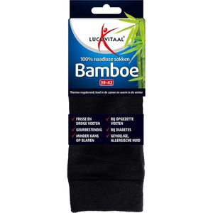Lucovitaal Bamboe Sok Lang Zwart 1 Paar