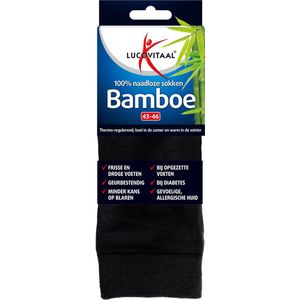 Lucovitaal Bamboe Sokken Lang Zwart 1 Paar