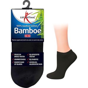 Lucovitaal - Bamboe Enkelsokken - Zwart - Hypoallergeen - Ademend