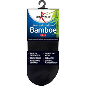 Lucovitaal - Bamboe - Enkelsok - Zwart - 1 paar