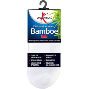 Lucovitaal Bamboe - Enkelsok - Wit - 1 Paar