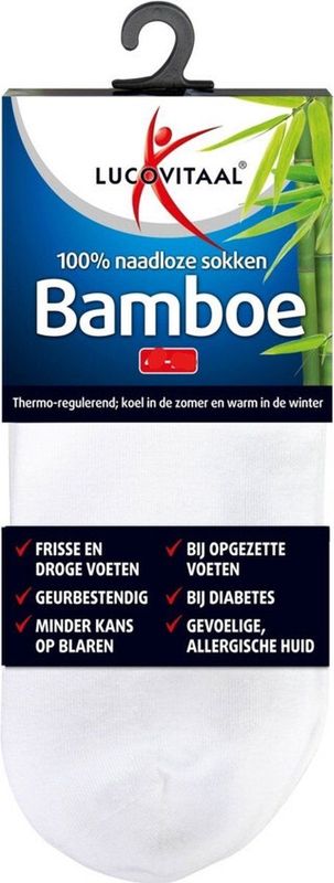 Lucovitaal Bamboe Enkelsokken Wit