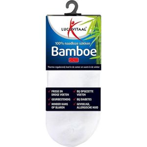 Lucovitaal - Bamboe Enkelsokken - Wit