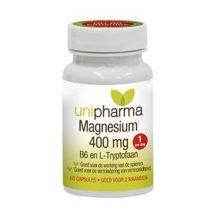 Unipharma - Magnesium 400 MG - Capsules - 400 mg per capsule - Bevat Vitamine B6