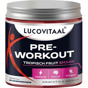 Lucovitaal - Pre-Workout - Tropisch Fruit - 200 gram - Vegan en Suikervrij