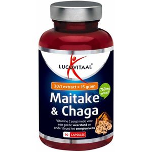 Lucovitaal - Maitake & Chaga Capsules - 90 Stuks - Voedingssupplement