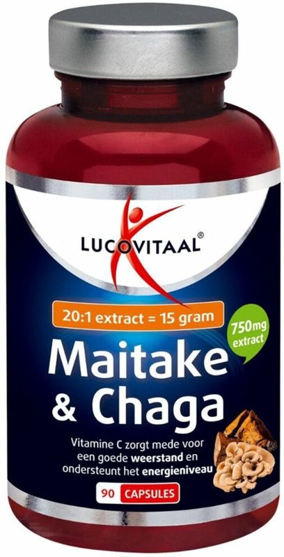 Lucovitaal - Maitake & Chaga Capsules - 90 Stuks - Voedingssupplement