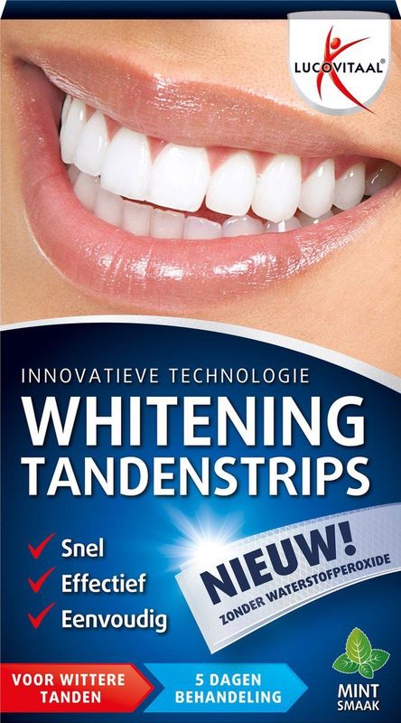 Lucovitaal - Whitening Tandenstrips - Mint - Actieve Zuurstof Formule