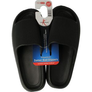 Lucovitaal Orthopedische Bad Slippers Zwart 1 paar