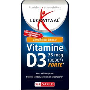 Lucovitaal Vitamine d3 75 microgram (3000ie) 365 capsules